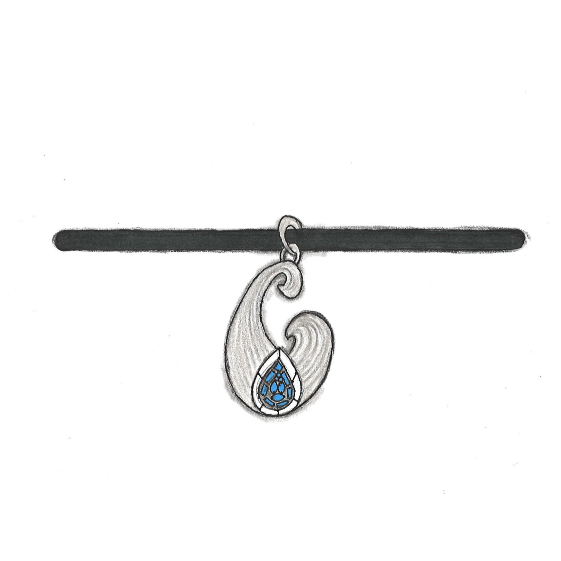 Wave Pendant Choker