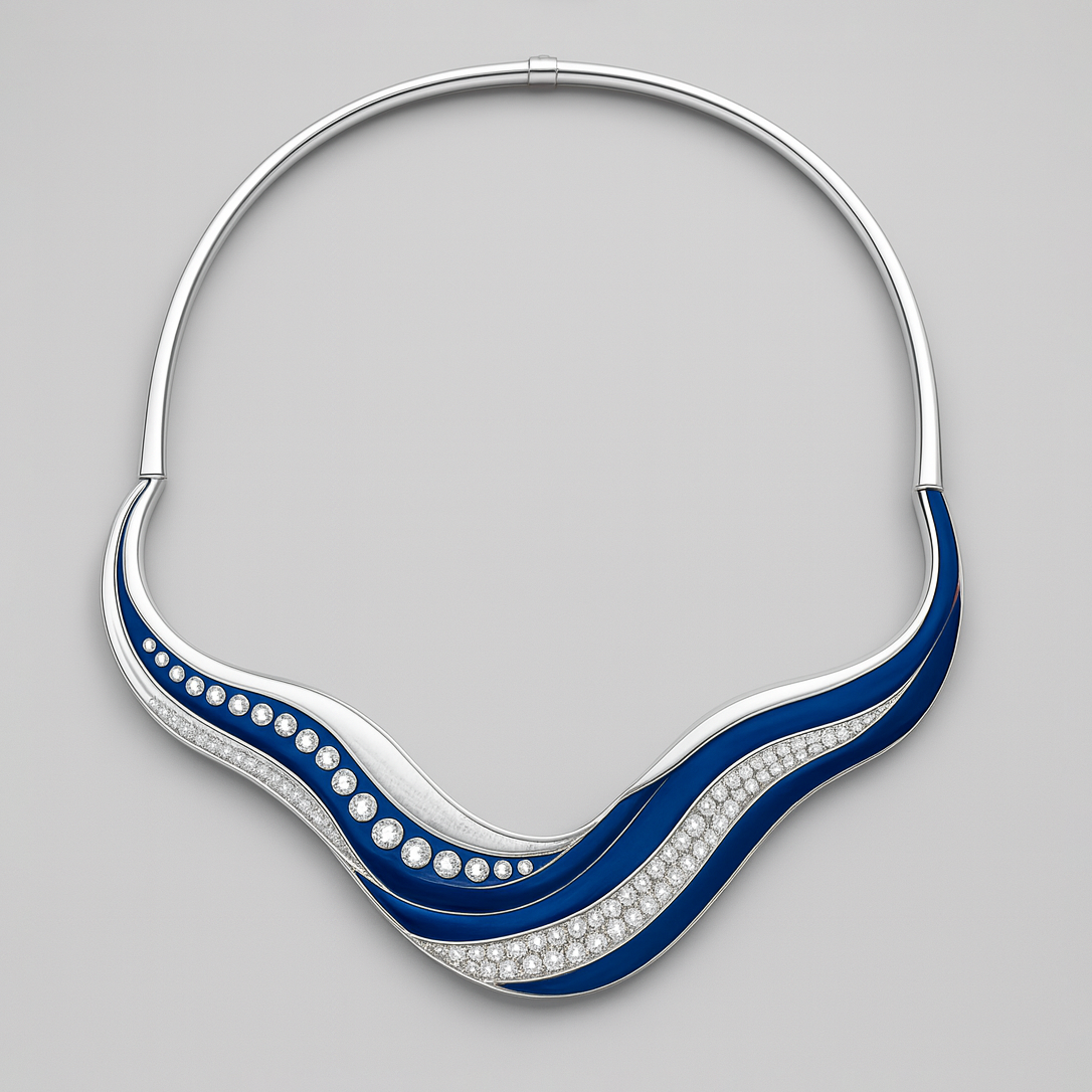 Bold Blue Collar Necklace