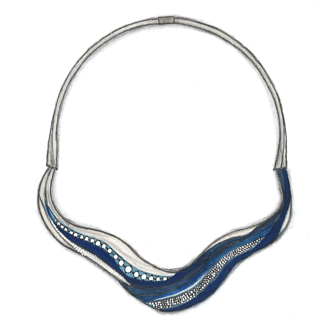 Bold Blue Collar Necklace